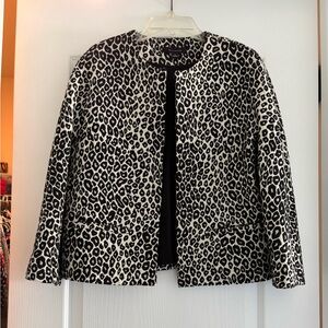 Ann Taylor Black and White Leopard Print Blazer